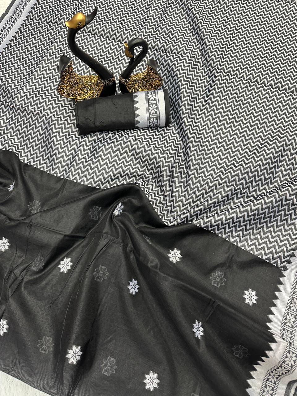 Premium Lilan Slab Soft Cotton Saree with Rich Weaving Blouse