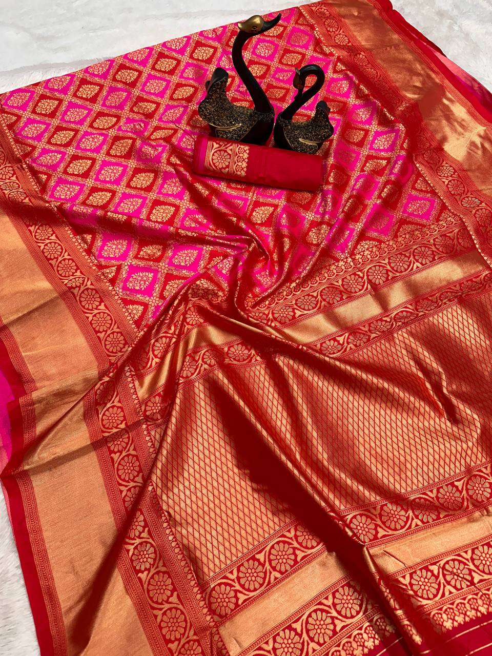 Royal Organic Banarasi Lichi Silk Wedding Saree