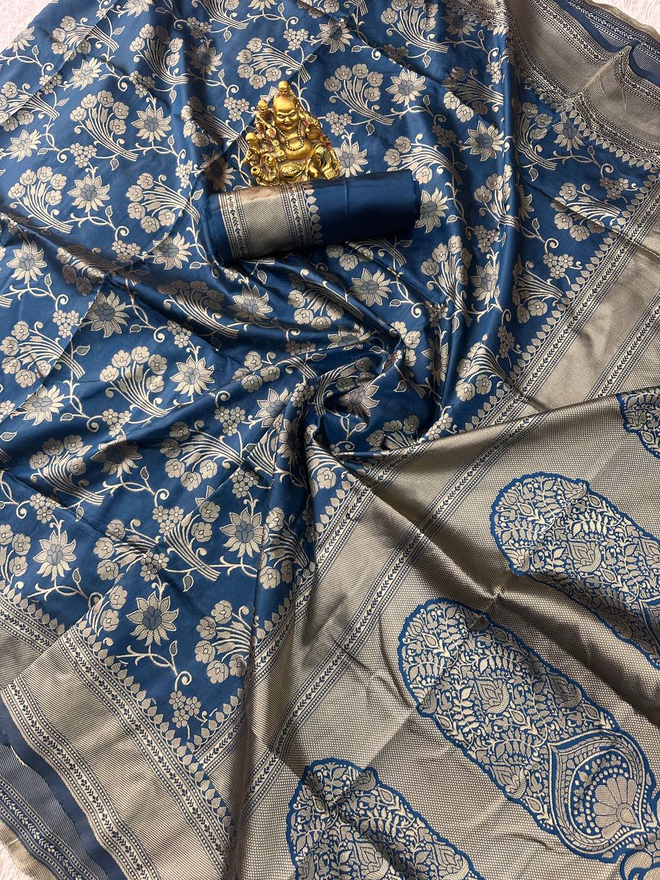 Organic Banarasi Lichi Silk Wedding Saree